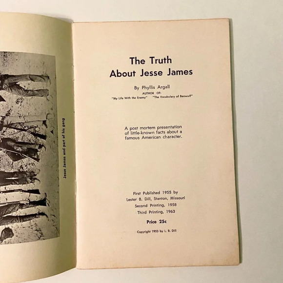 Vintage 1963 The  Truth About Jesse James Phyllis Argall Booklet Softcover - Picture 6 of 16